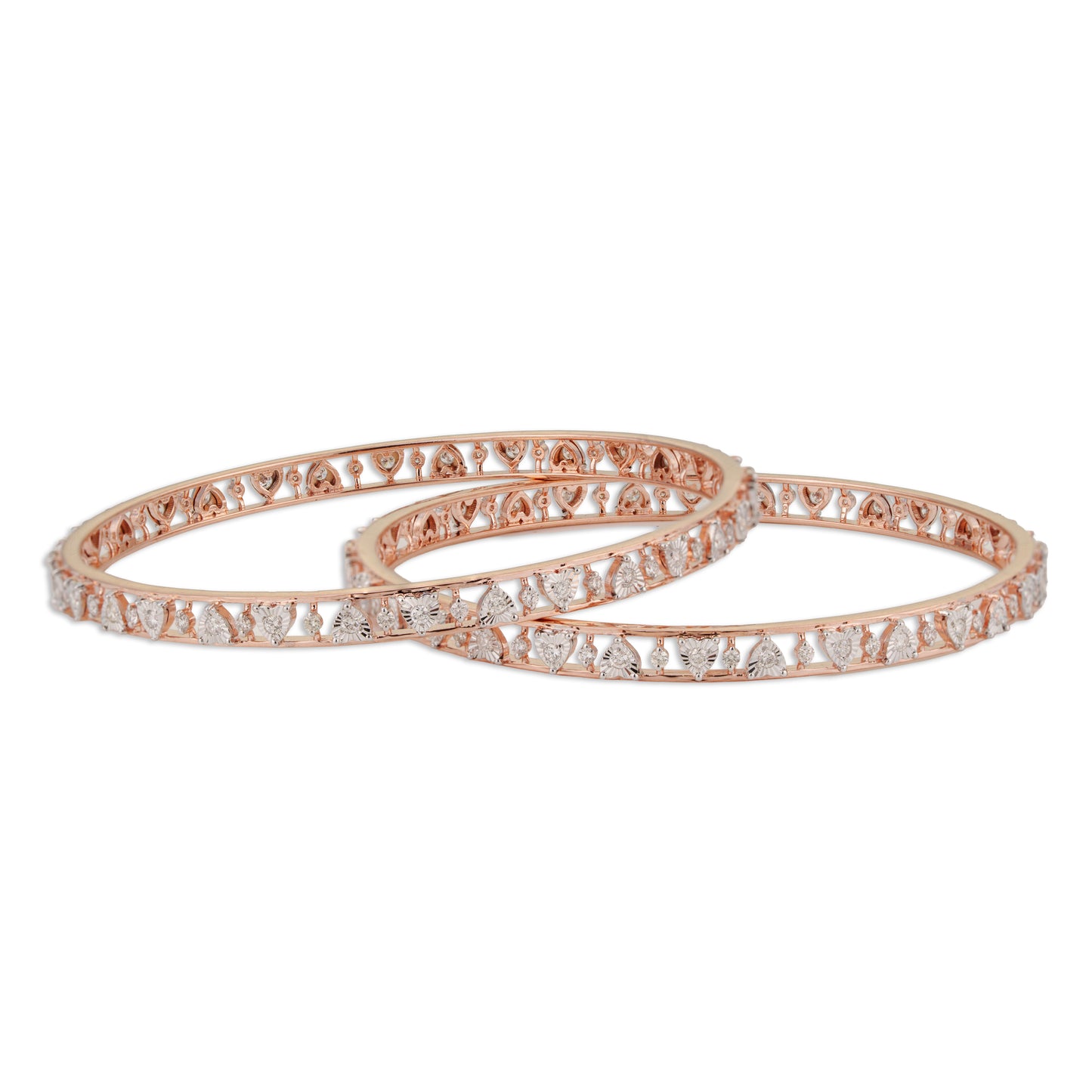 Avni Rose Gold Diamond Kada – 14K Lightweight Wire Work Bracelet | Modern Daily Wear & Office Jewellery