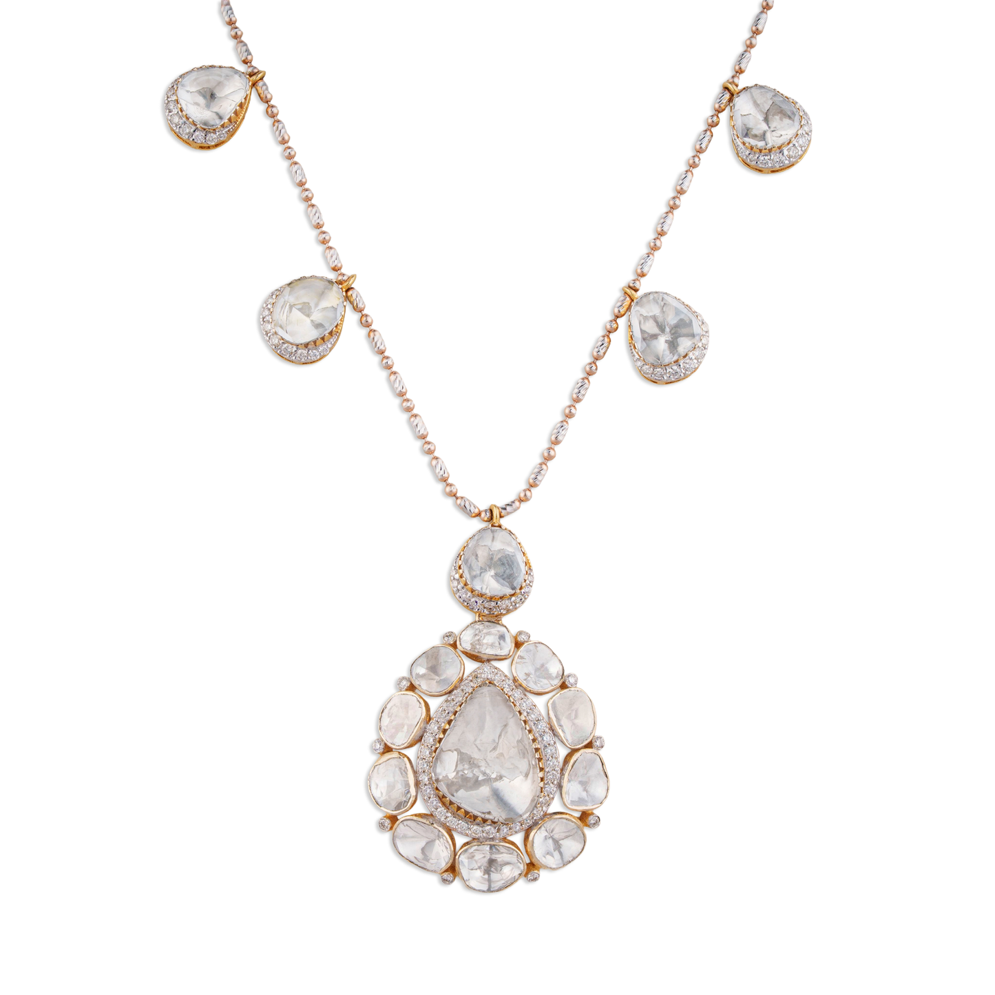 Celestia Polki Chain Pendant - Designed by Kala Johare.