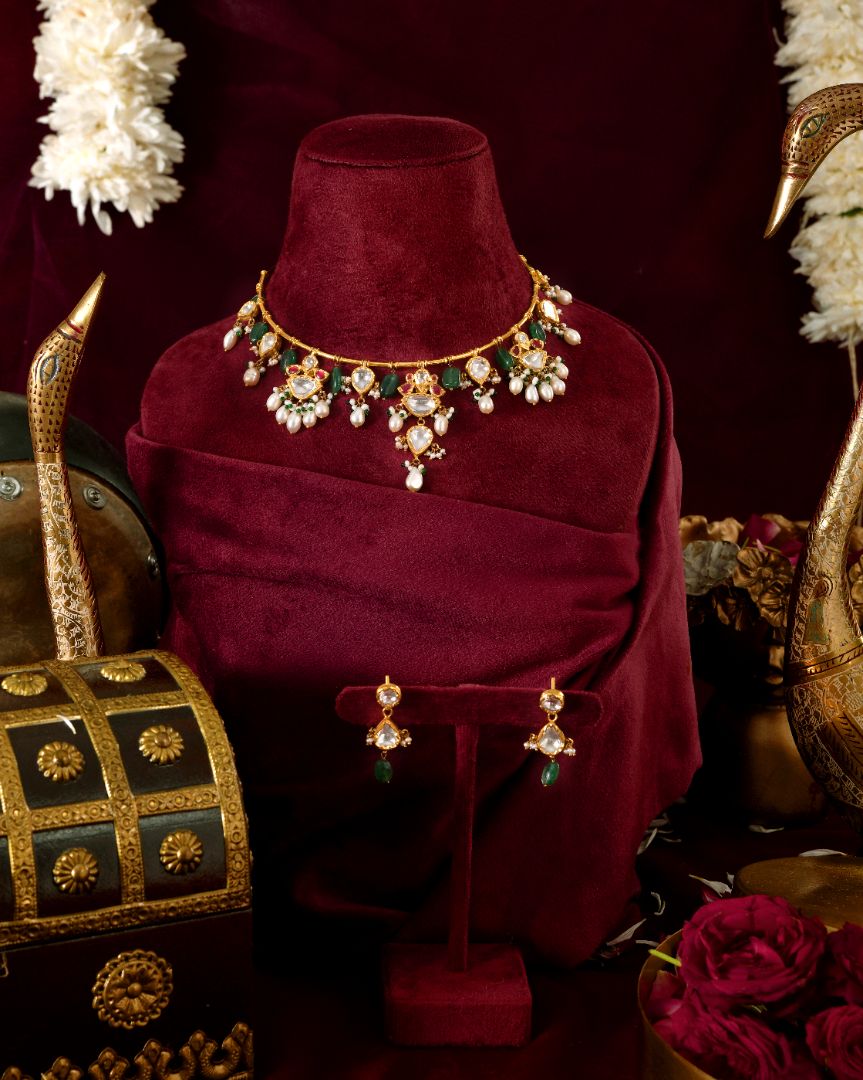 Shaista kundan emerald chokar