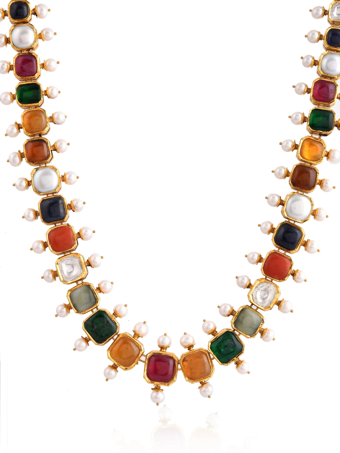 Rajprabha polki dual pendant - polki jewellery