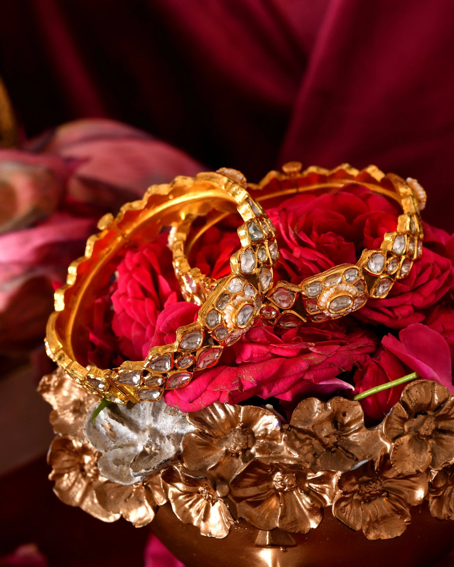 Nandani jadau bangle - gold jewellery