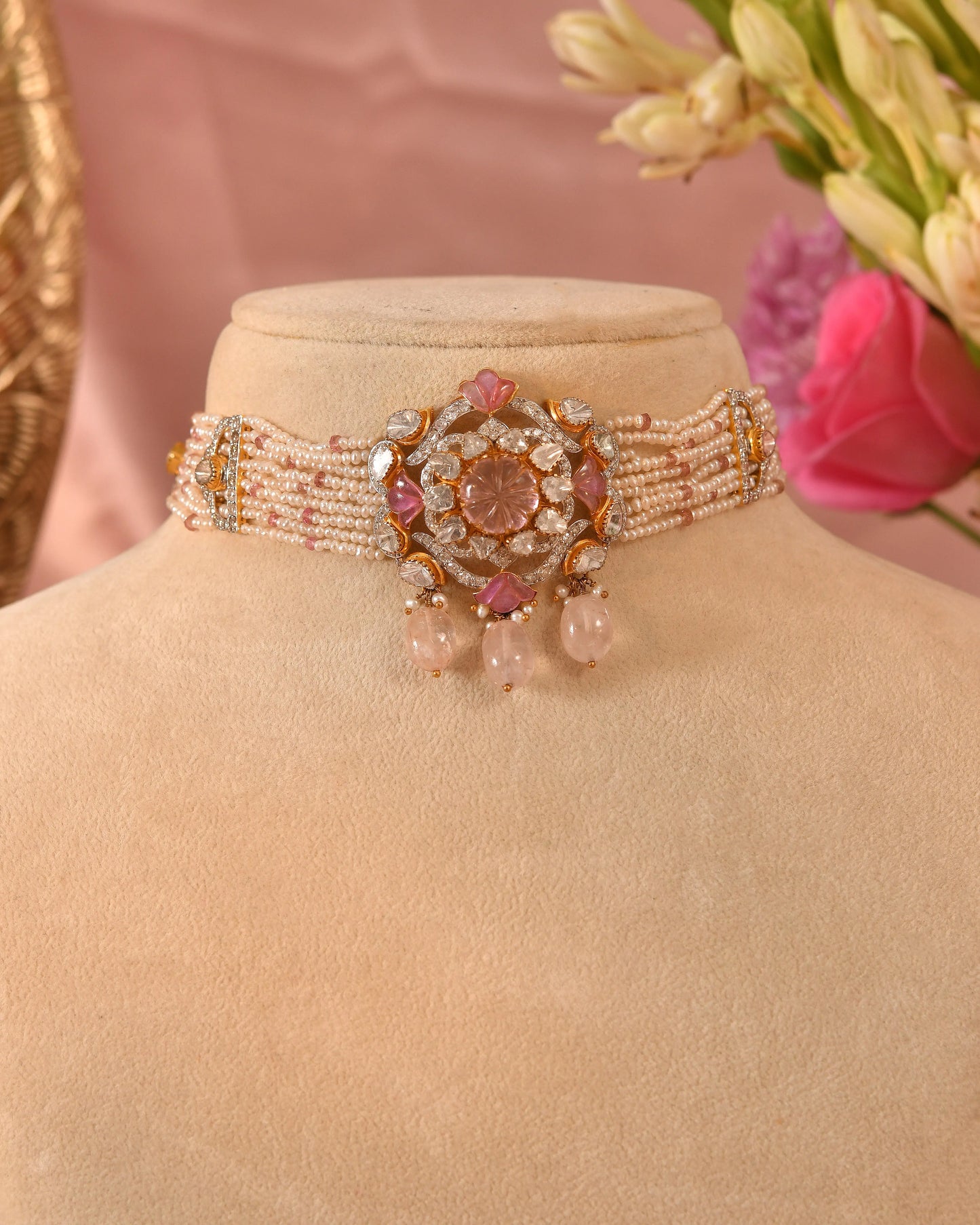 Vilayati polki chokar - Diamond jewellery