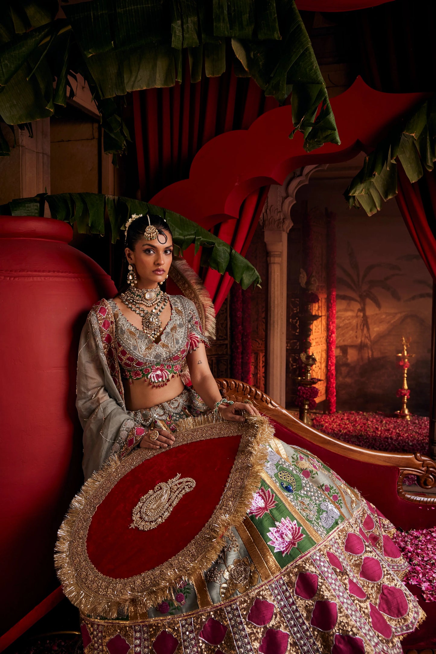 Shivranjani emerald pendant - bikaneri kundan polki jewellery