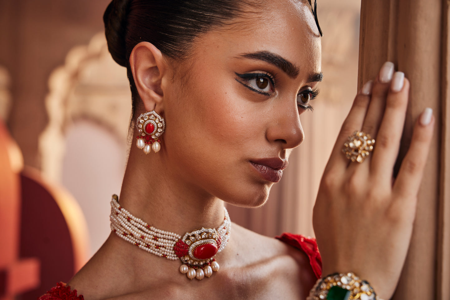 Dhwani corel earrings