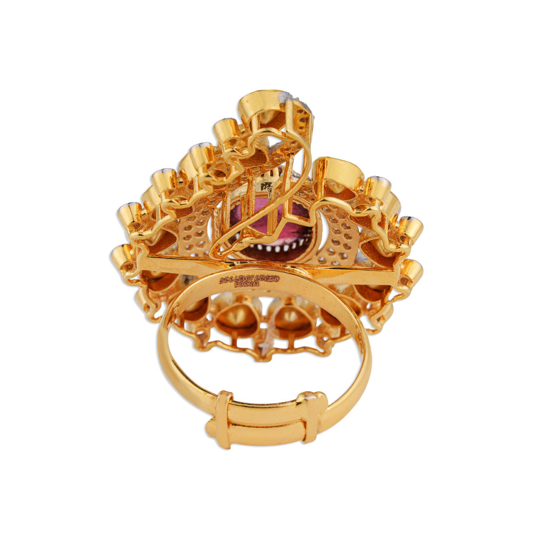Laal Ruby Polki Swirl Ring | Natural Ruby & Jaipur Polki Diamond Ring | Kala Johare