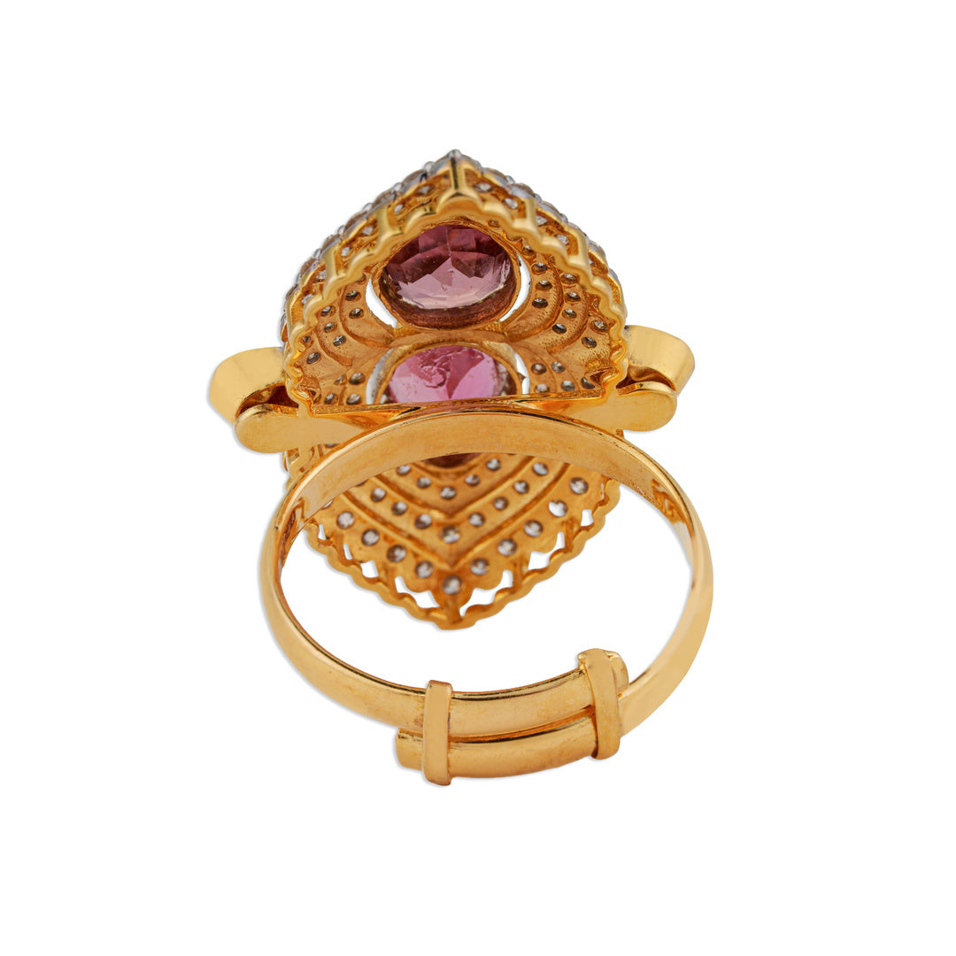 Diya Double Tourmaline Polki Ring | Natural Polki & Diamond Ring | Kala Johare