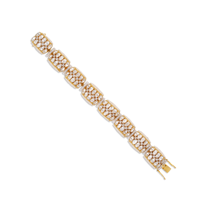 22KT Gold Plated Polki Diamond Bracelet with Pearls – Luxury Handcrafted Bridal Jewellery | Kala Johare Rajasthan