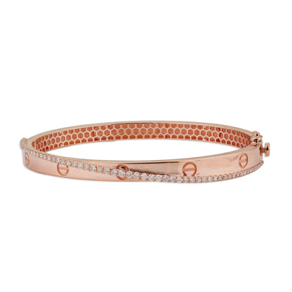 Angel Diamond Kada – 14K Gold Honeycomb Filigree Bracelet | Minimal Modern Daily Wear Jewellery