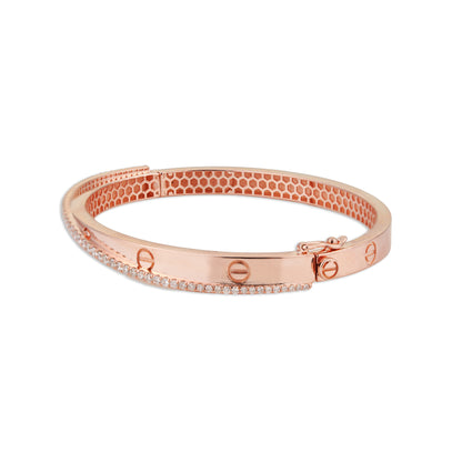 Angel Diamond Kada – 14K Gold Honeycomb Filigree Bracelet | Minimal Modern Daily Wear Jewellery