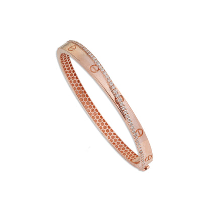 Angel Diamond Kada – 14K Gold Honeycomb Filigree Bracelet | Minimal Modern Daily Wear Jewellery