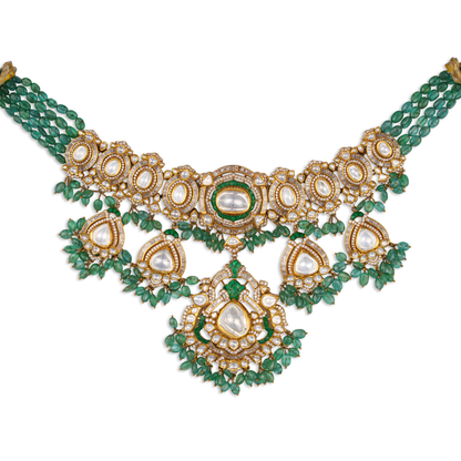 Anvitha Enamel Polki Bridal Choker – 14K Gold Diamond  | Jaipur Rajasthan Heritage Design