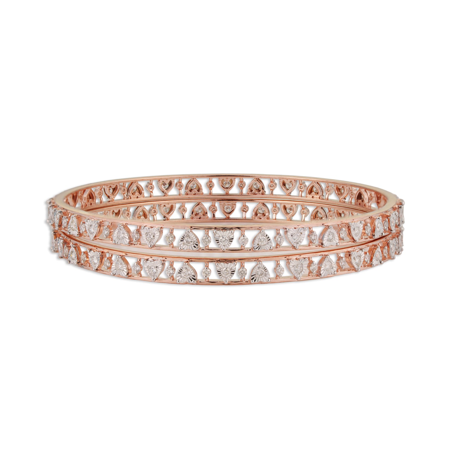 Avni Rose Gold Diamond Kada – 14K Lightweight Wire Work Bracelet | Modern Daily Wear & Office Jewellery