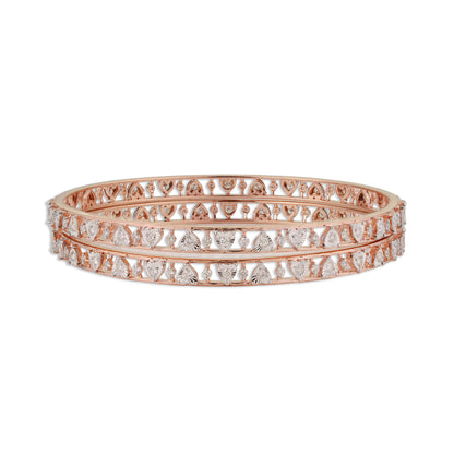 Avni Rose Gold Diamond Kada – 14K Lightweight Wire Work Bracelet | Modern Daily Wear & Office Jewellery