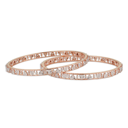 Avni Rose Gold Diamond Kada – 14K Lightweight Wire Work Bracelet | Modern Daily Wear & Office Jewellery