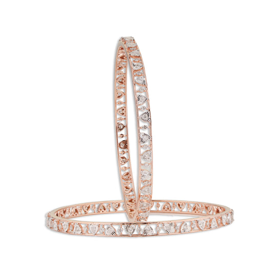 Avni Rose Gold Diamond Kada – 14K Lightweight Wire Work Bracelet | Modern Daily Wear & Office Jewellery