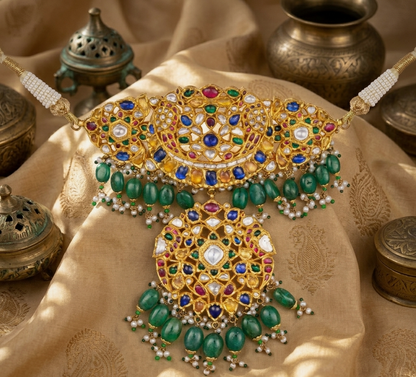 Brahana Gold Polki Choker – Jaipur Kundan Polki Choker | Pearl Choker