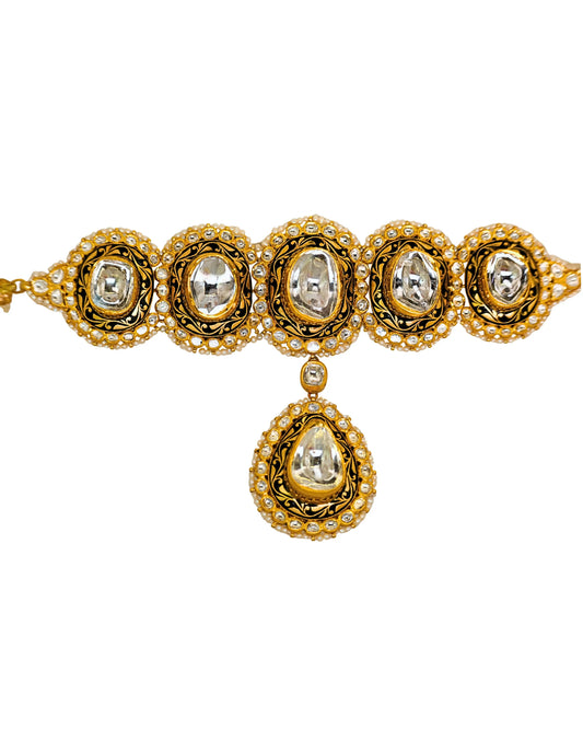 Brahana Gold Polki Choker - Jaipur