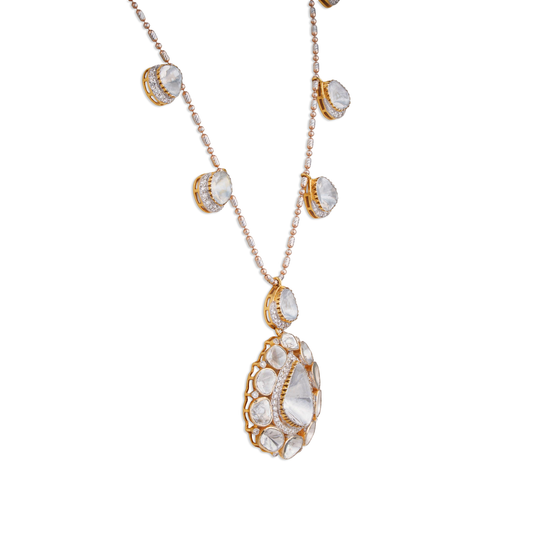 Celestia Polki Chain Pendant - Designed by Kala Johare.