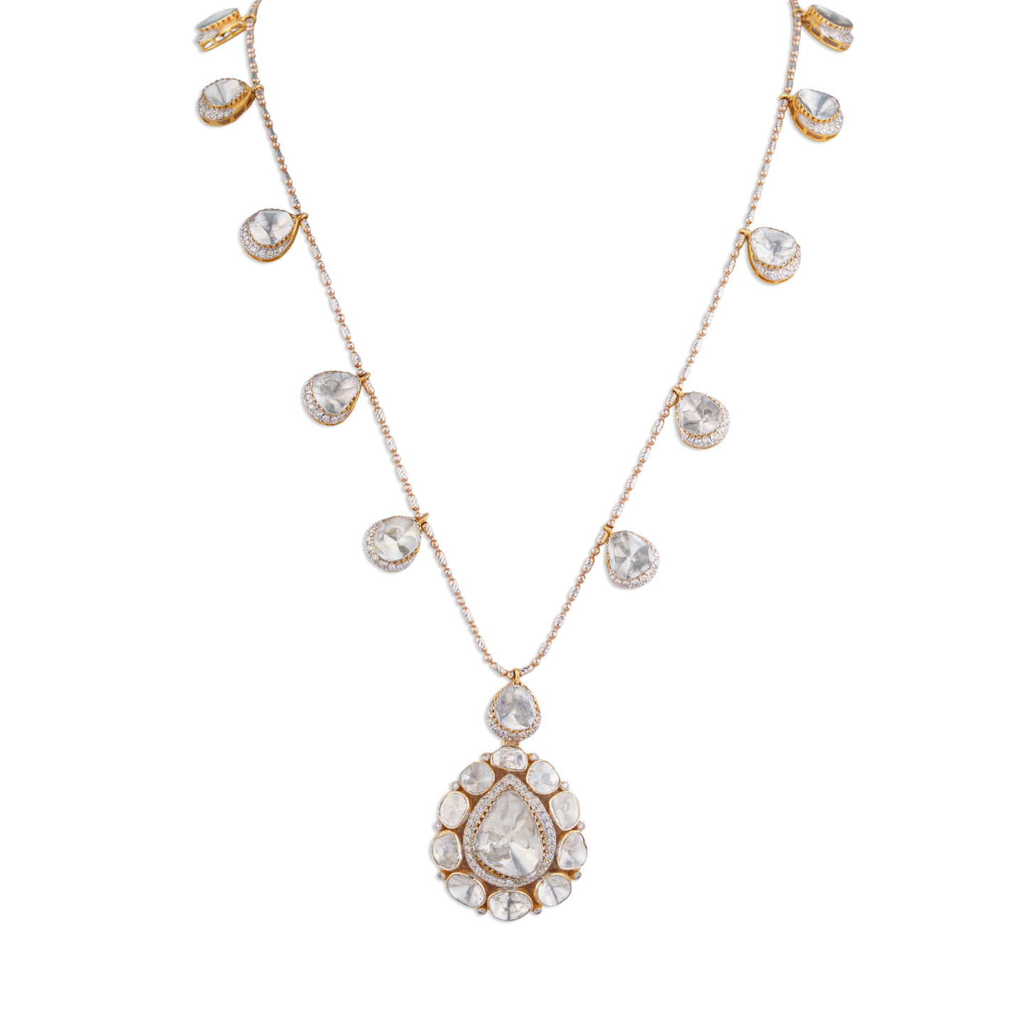 Celestia Polki Chain Pendant - Designed by Kala Johare.
