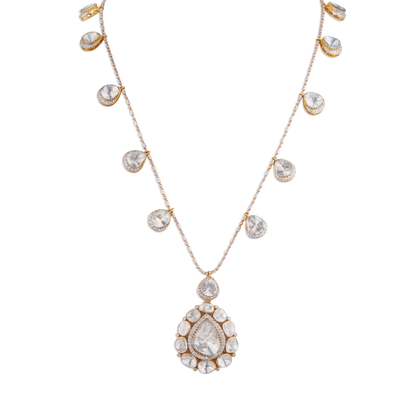 Celestia Polki Chain Pendant - Designed by Kala Johare.