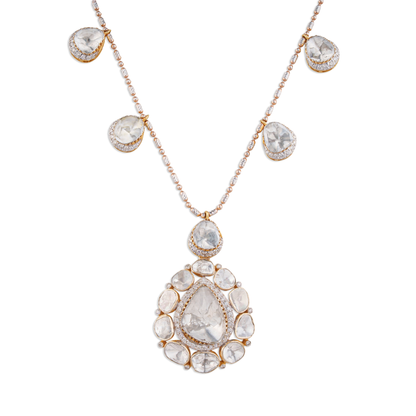 Celestia Polki Chain Pendant - Designed by Kala Johare.