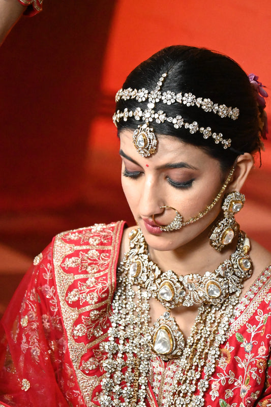 Mehrom polki shahi necklace - kundan polki bridal necklace