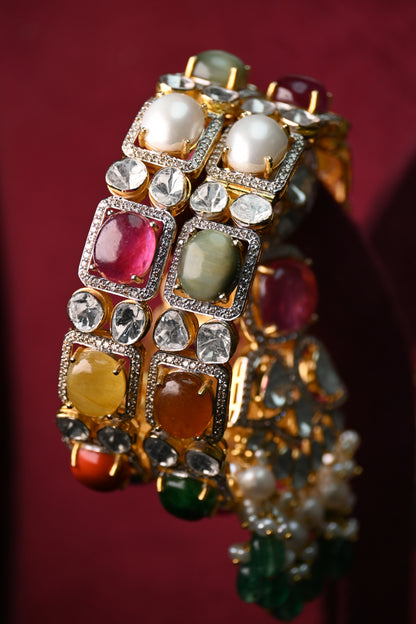 Navratan polki bracelet