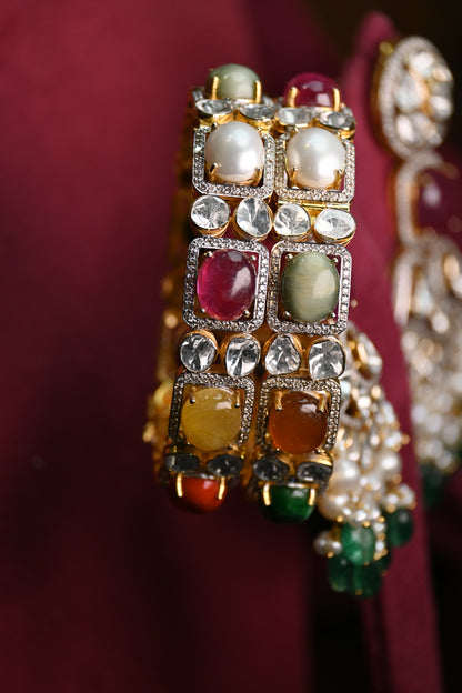 Navratan polki bracelet