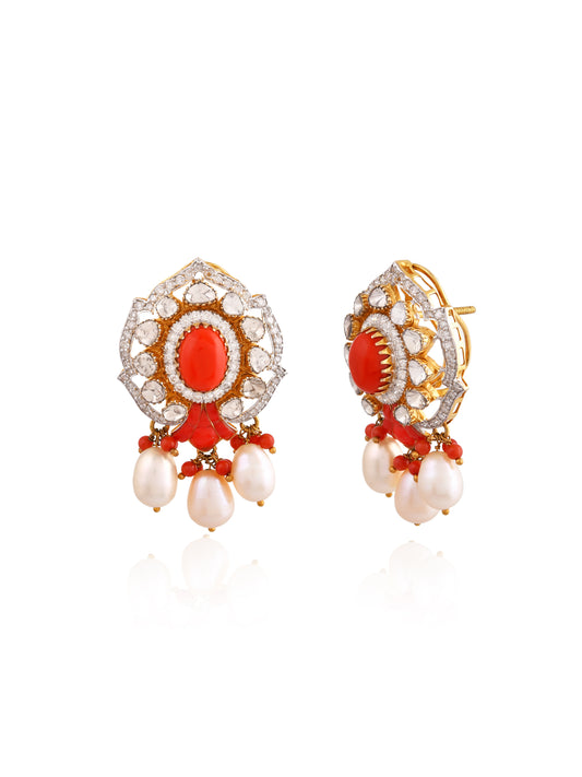 Dhwani corel earrings