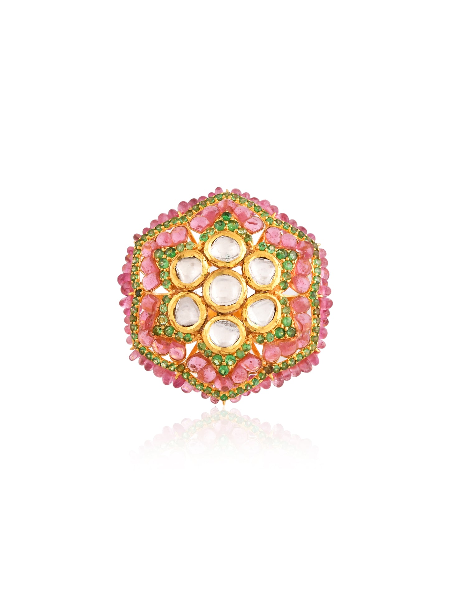 Rajwada polki floral ring