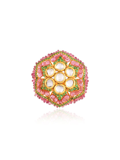 Rajwada polki floral ring
