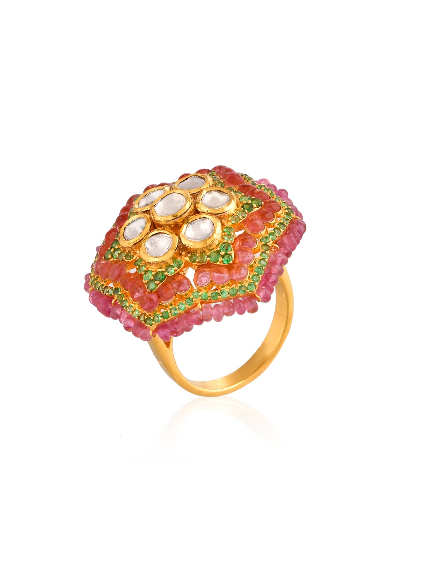 Rajwada polki floral ring