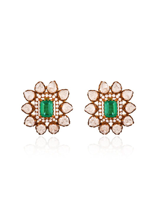 Meher emerald earrings