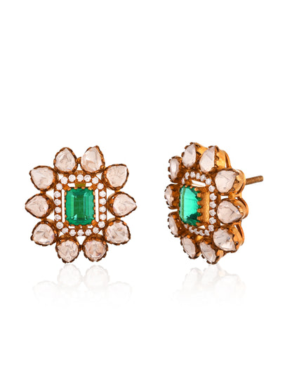 Meher emerald earrings