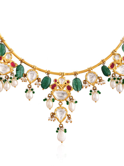 Shaista kundan emerald chokar