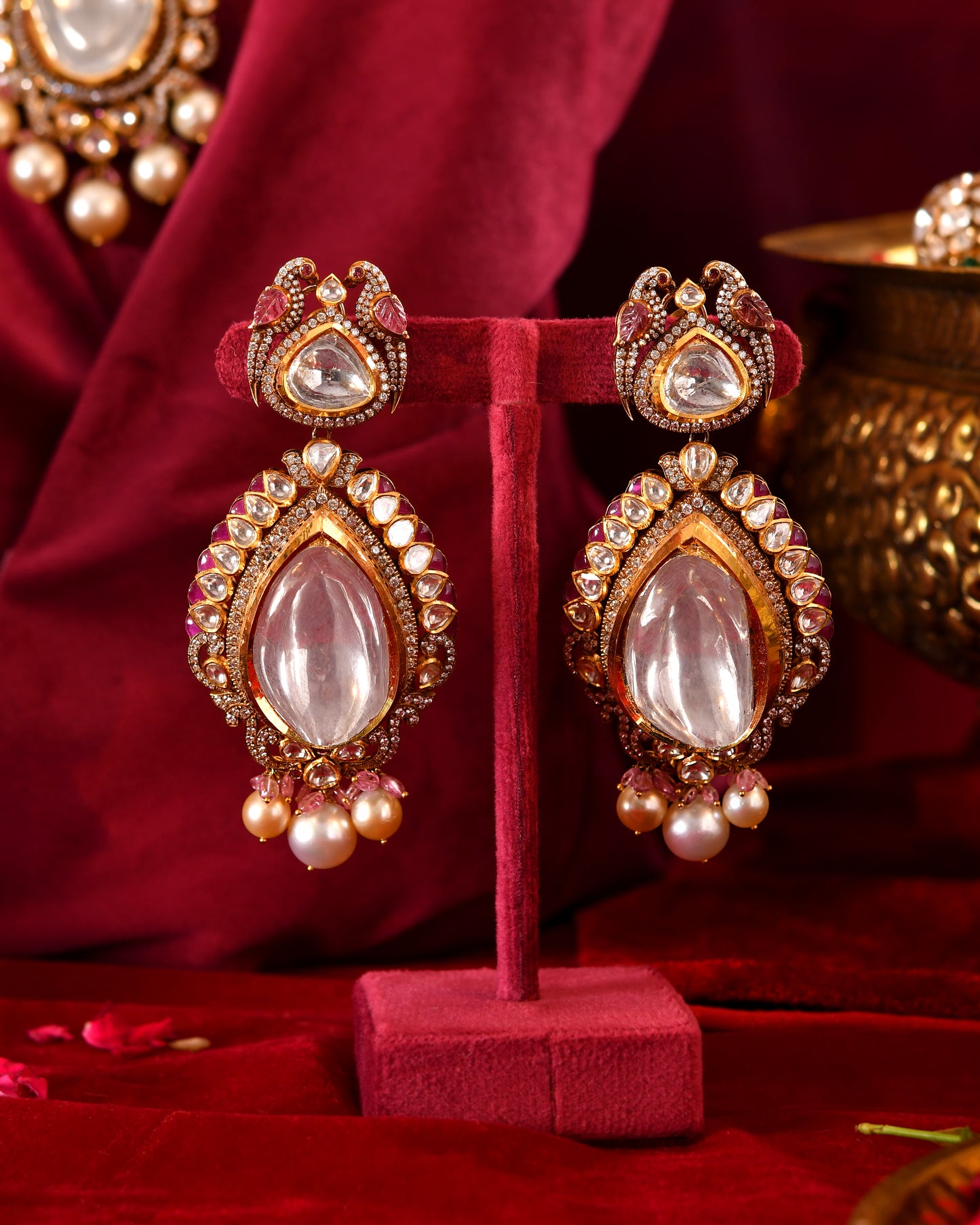 Sone ki chidya earrings