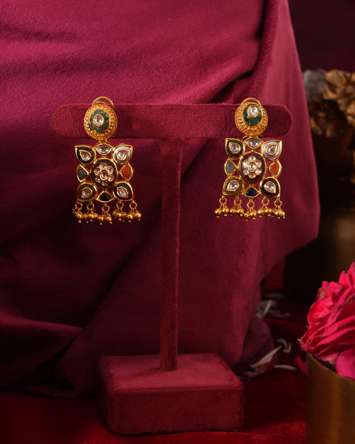 Tarang gold earrings
