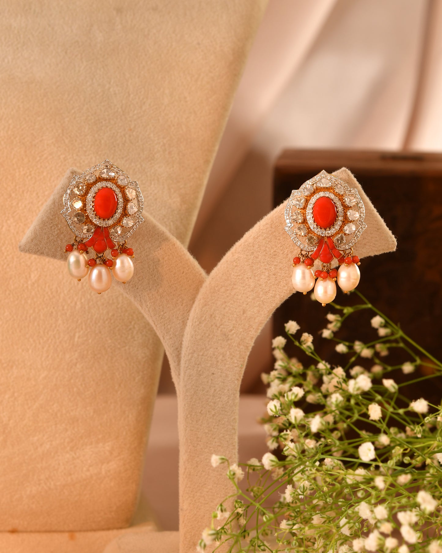 Dhwani corel earrings