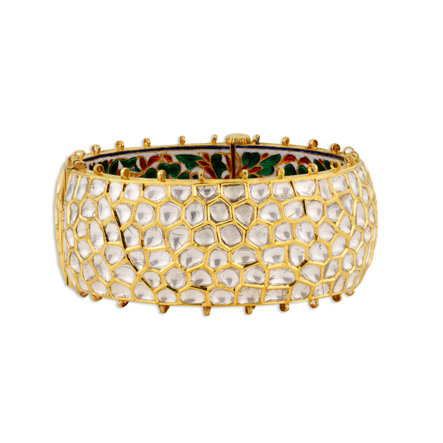 Devika Jadau Polki Kada – 18K Gold Meenakari Bridal Kada | Royal Maharaja Style Wedding Jewellery