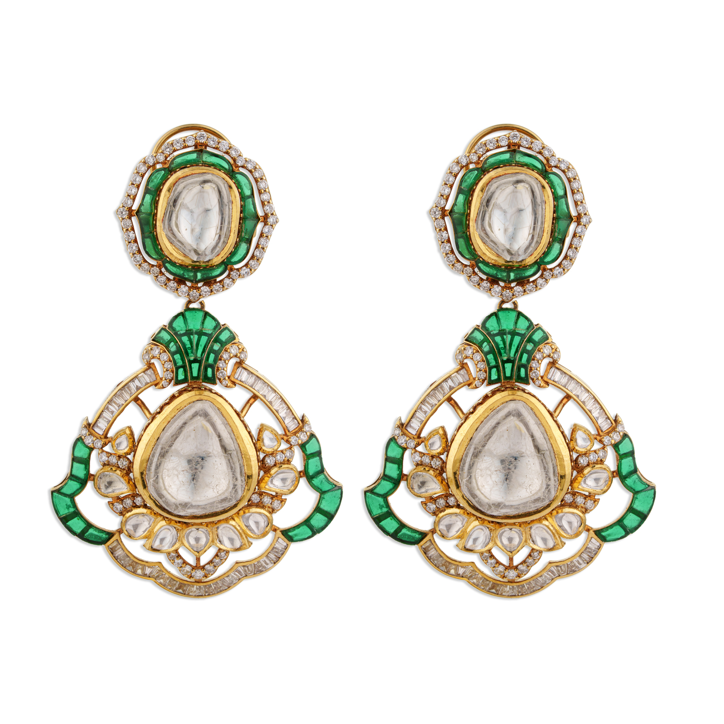 Indrani Jadau Kundan Polki Earrings – 18K Gold Bridal Jewellery | Jaipur Rajasthan Royal Heirloom Design