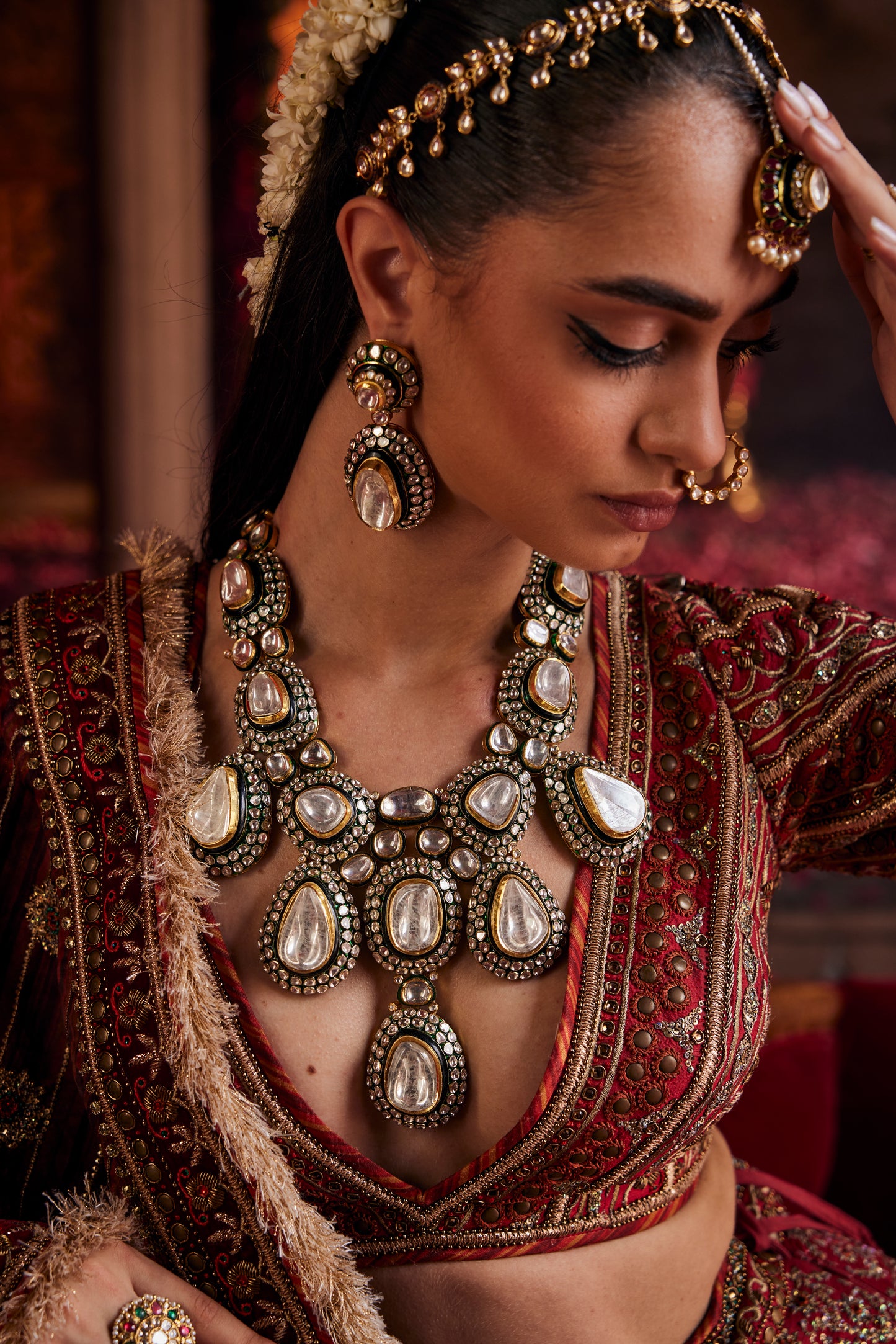 Noor e chandani polki necklace