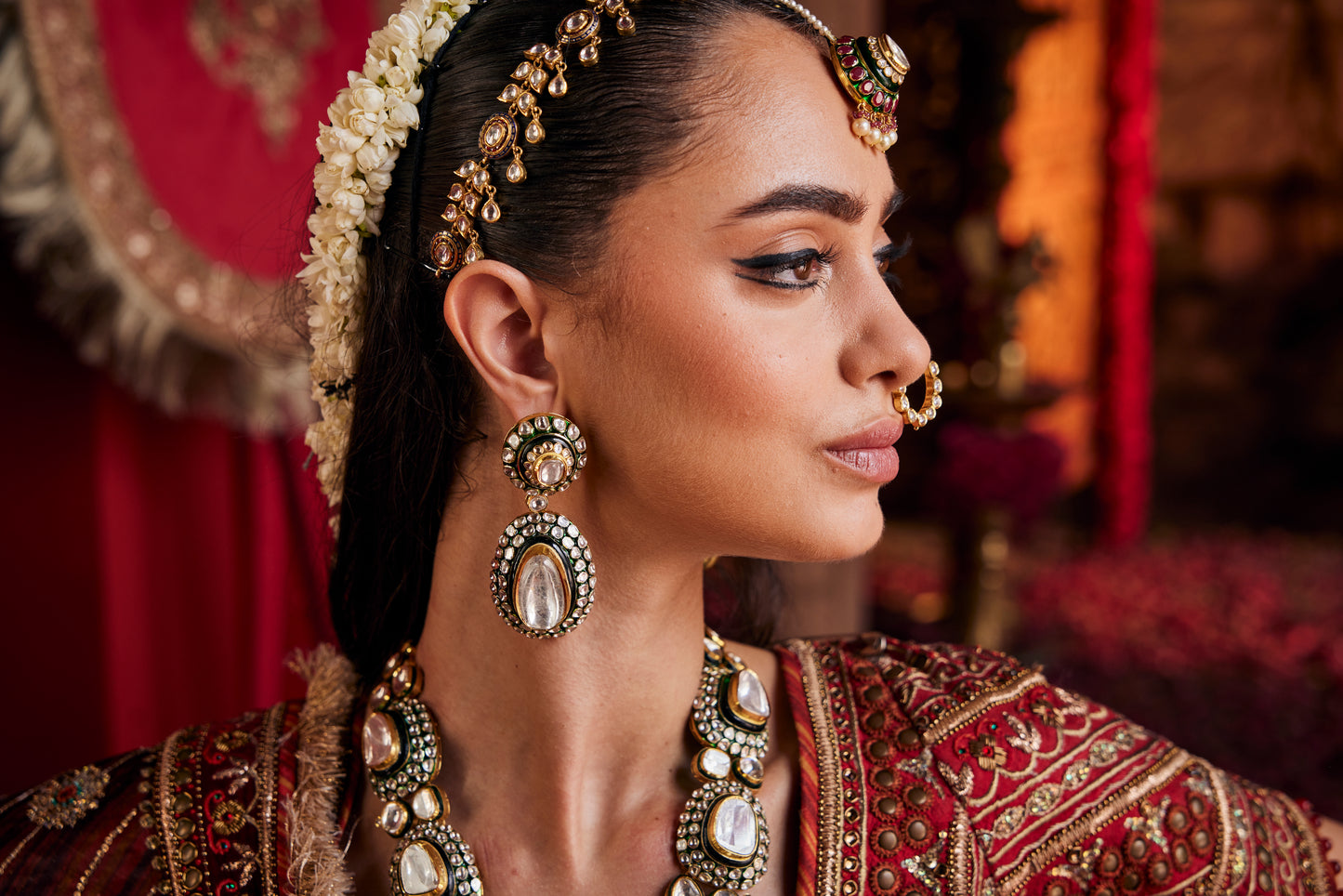 Polki filigree earrings