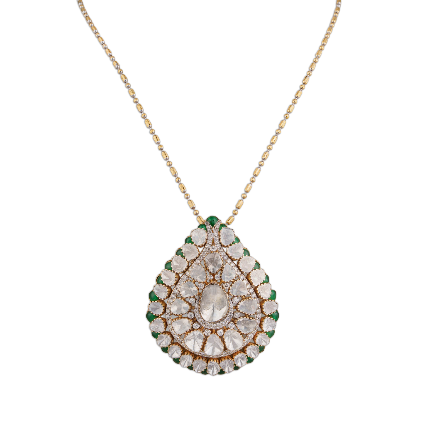 Kunwariya Polki Chain Pendant - Polki Diamond Jewellery
