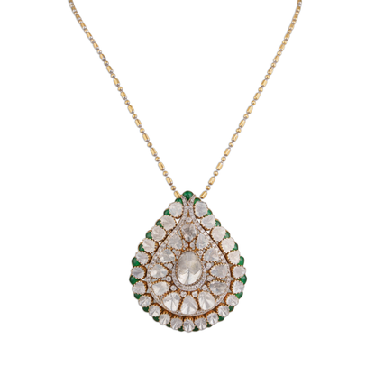 Kunwariya Polki Chain Pendant - Polki Diamond Jewellery