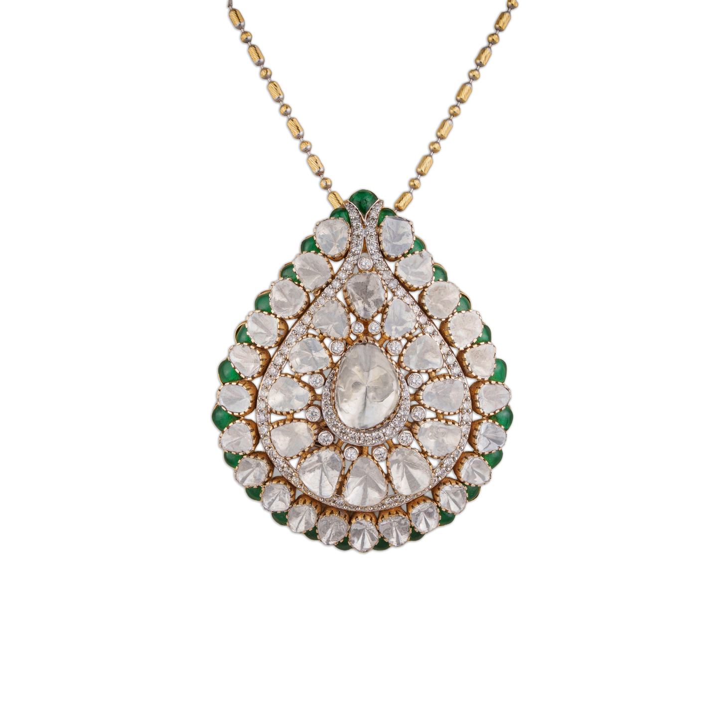 Kunwariya Polki Chain Pendant - Polki Diamond Jewellery