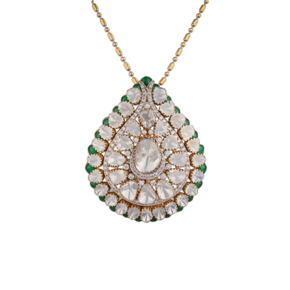 Kunwariya Polki Chain Pendant - Polki Diamond Jewellery