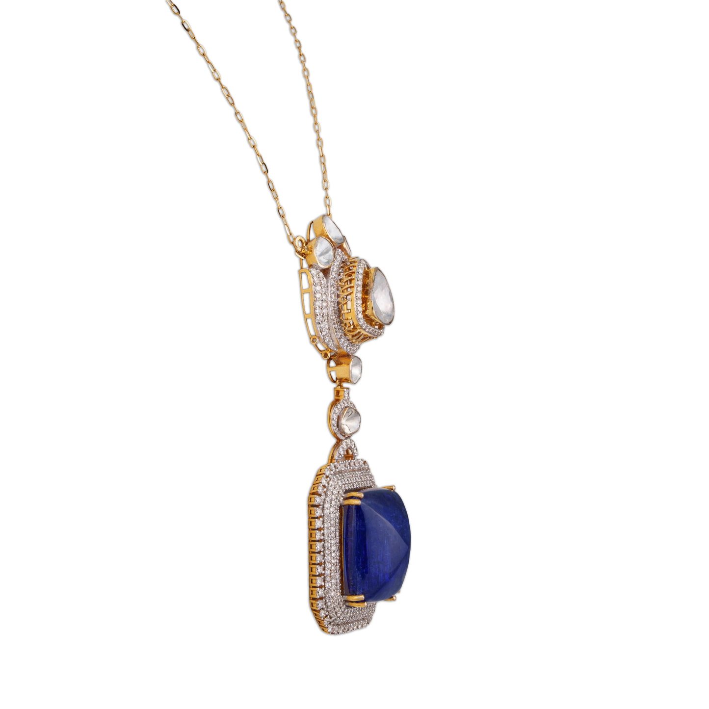 Kunwariya Polki Chain Pendant - Polki Diamond Jewellery