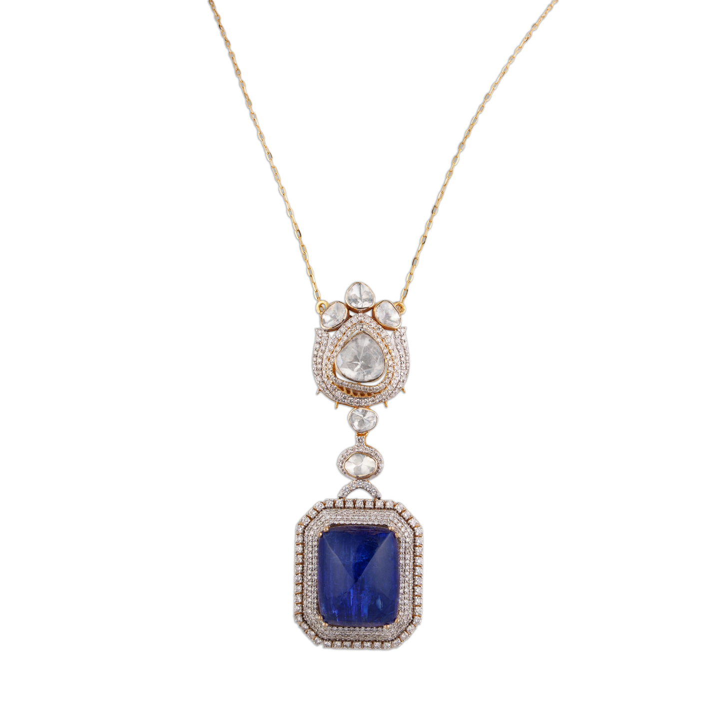 Kunwariya Polki Chain Pendant - Polki Diamond Jewellery