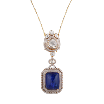 Kunwariya Polki Chain Pendant - Polki Diamond Jewellery