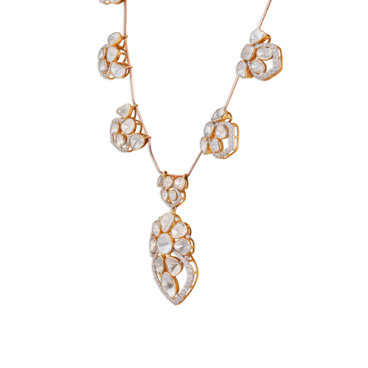 Maya Polki Pendant is a luxurious expression of traditional Indian fine jewellery